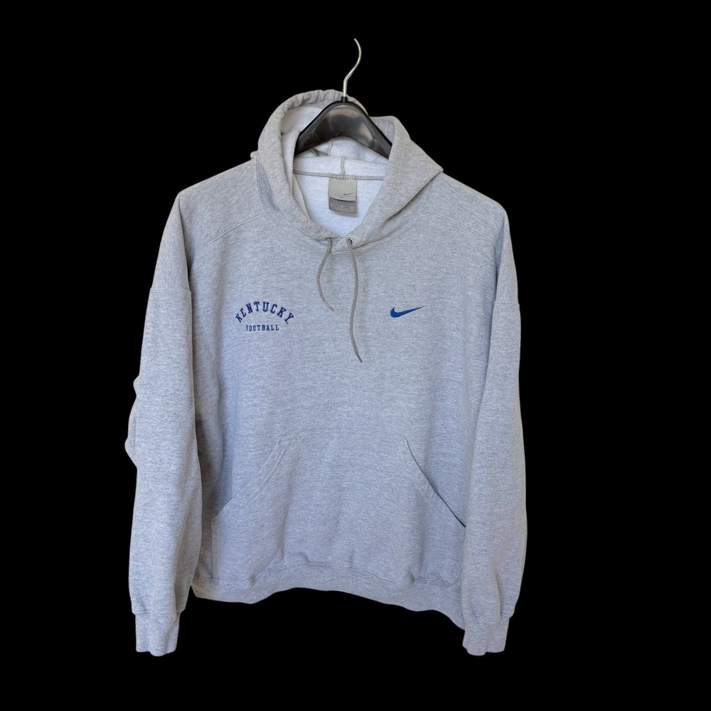 Vintage Nike Kentucky Football Hoodie Y2K Gray Pullover Sweatshirt - Size XL